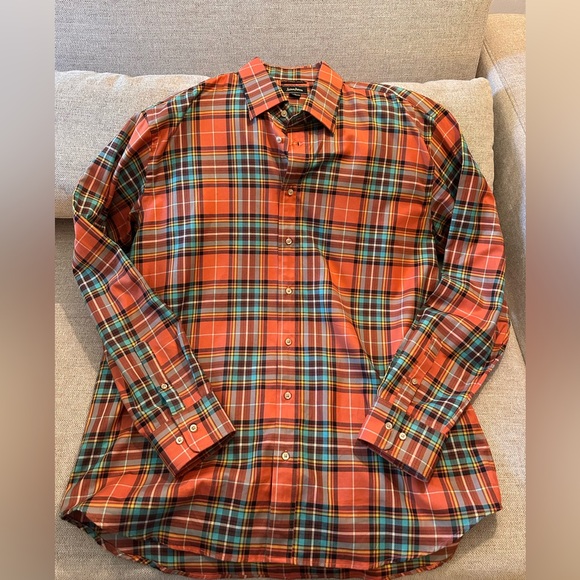 Neiman Marcus Other - Neiman Marcus Vibrant Plaid Button Down Shirt
